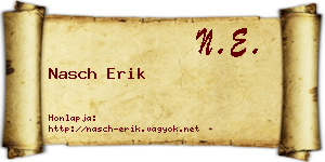 Nasch Erik névjegykártya